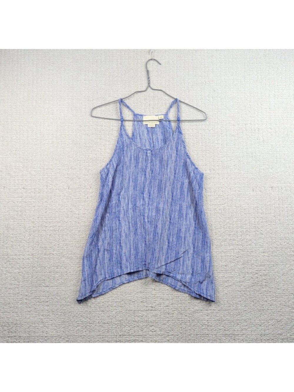 Cynthia Rowley Silk Tank Top Spaghetti Strap Wom XS Sleeveless Blue Flowy Boho